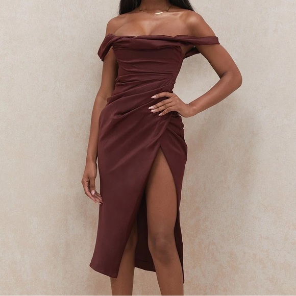 House of CB Dresses & Skirts - House of CB Rhoda Raisin Off Shoulder Corset Dress